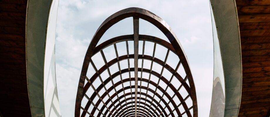 progressively smaller semi-circular architectural structures