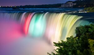 multi-colored waterfall